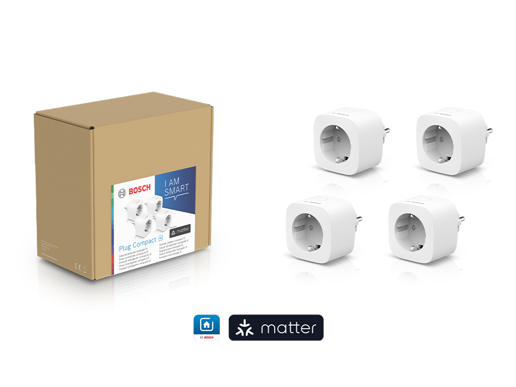 Vier Stück Zwischenstecker kompakt [+M] mit Verpackung